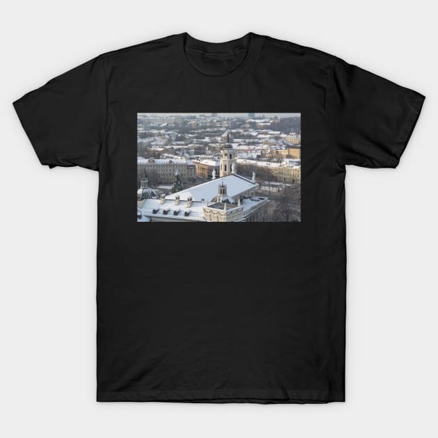 Vilnius old town cityscape T-Shirt by lena-maximova